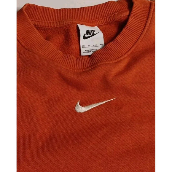Nike Orange Athletic Athleisure Lounge Logo Sweat Shirt Y2K Style Streetwear XS - Picture 1 of 8